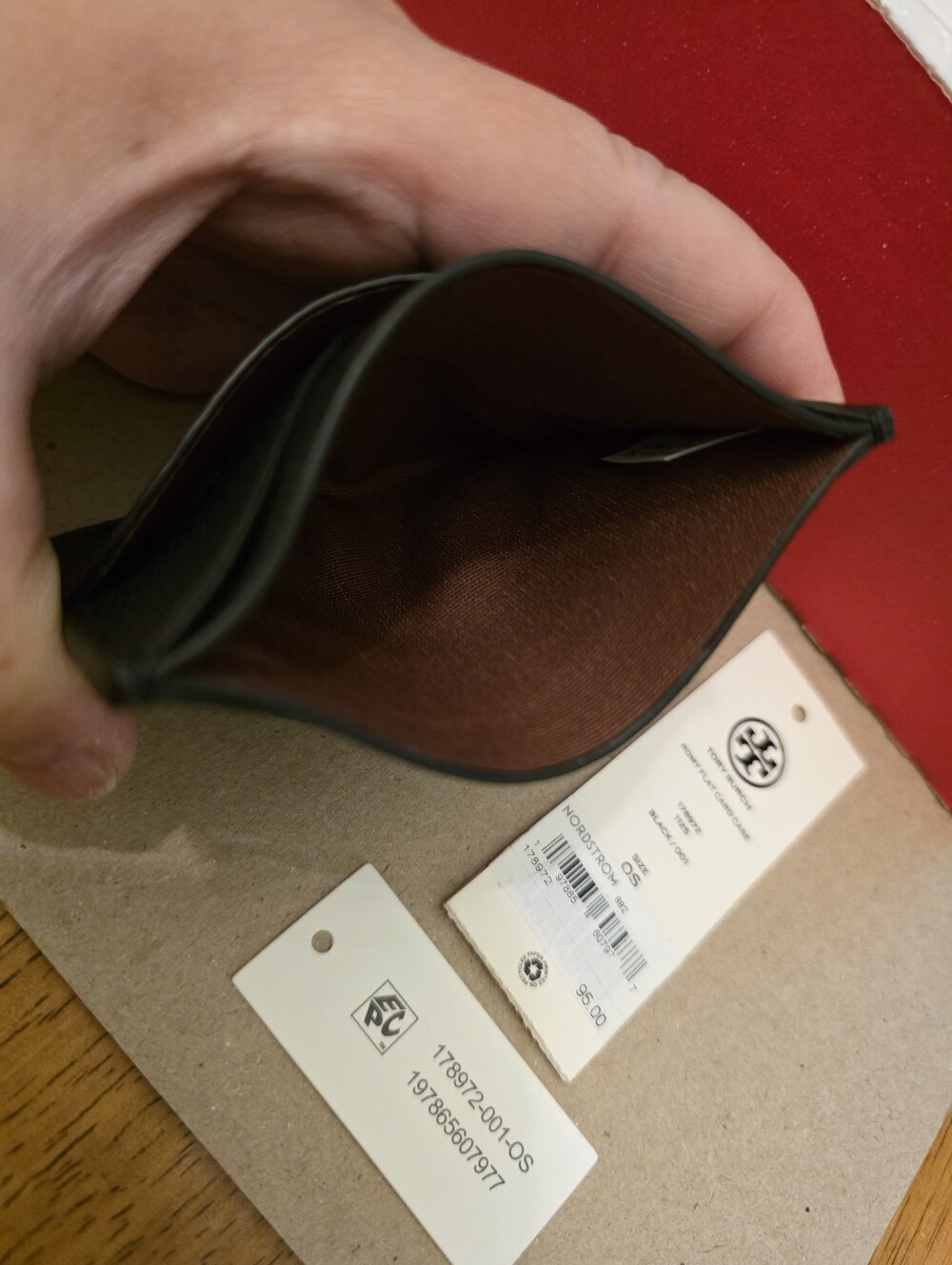 Tory Burch ROMY FLAT CARD CASE BLACK. NWT - Picture 6 of 6